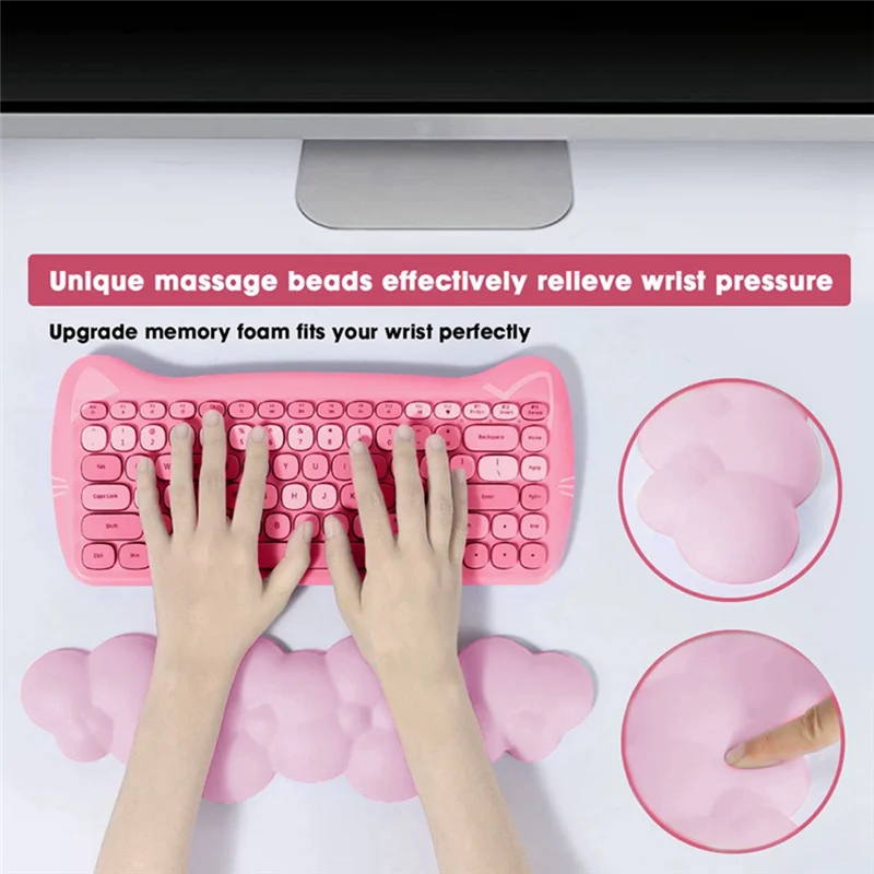 GOB-oCloud マウスパッド リストサポート、レザー防水コースター、コンピューター、ラップトップ、オフィス用人間工学に基づいたパームレスト