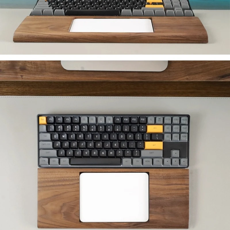 Black Walnut Laptop Keyboard Hand Rest Custom Keyboard Base Bracket Ergonomics Anti Slip and Comfortable Touch Palm Rest Design