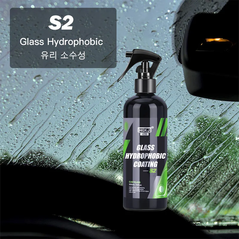 300ml x4pcs Car Care Kit  Glass Hydrophobic Protection Coating Plastic Restorer Defogging Quick Spray Extended Wax Sealan HGKJ