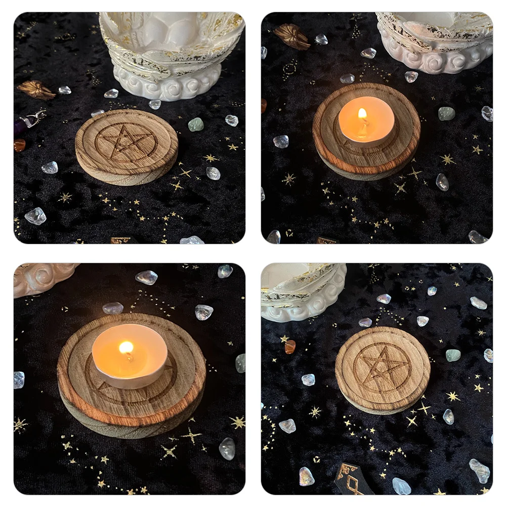 

Wooden Candlestick Holder Rustic Natural Tealight Stand For Home Wedding Decor Desktop Party Decoration Display