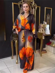Fashion Lapel Long-sleeved Single-breasted Shirt Top + Wide-leg Pants 2-piece Set Women Floral Printing Casual Loose Suit Female