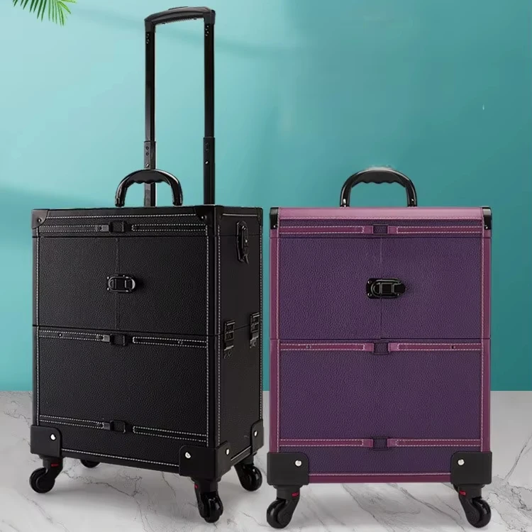 Wholesale Toolbox Trolley Women Multi-layer Storage case Makeup Box Holographic With Logo  Storage Box
