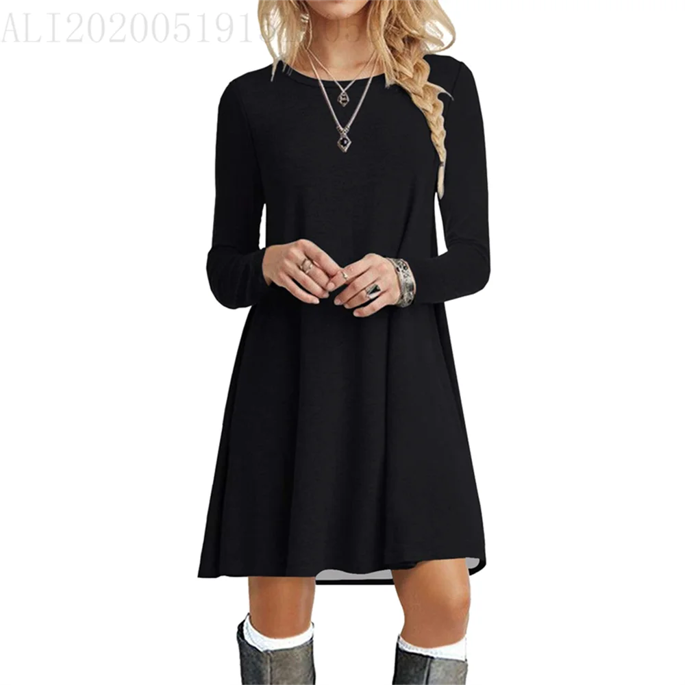 Painting Face Women's Dress Elegant Fashion Street Style Loose Dress Autumn Winter Long Sleeve Casual Mini Dress Female Oversize