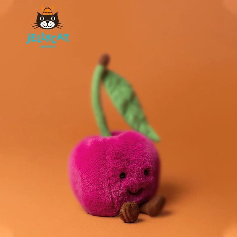 

Genuine Jellycat New Fun Single Leaf Cherry Plush Toy Cartoon Cute Soothing Doll Soft Doll Girl 2026 New Year Gift