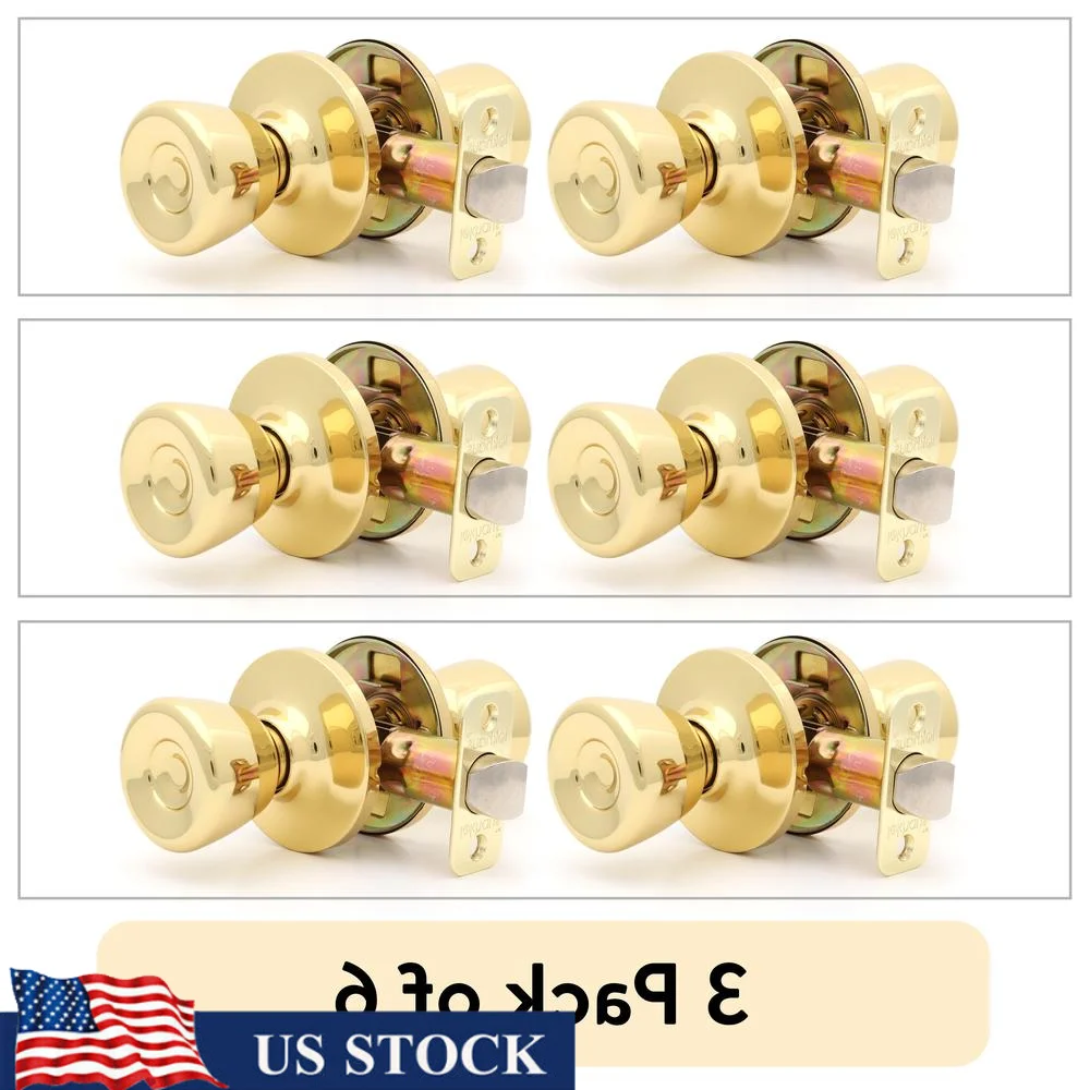 (3 pack  Passage Tulip Doorknob Polished Brass 1 Twin Pack 2 Pieces 1761202E