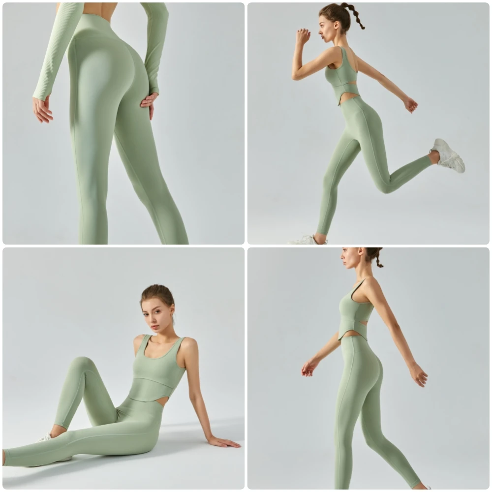 

Emily Sportswear Naked High Waist Tight Yoga Pants Double-sided Brushed Peach Buttocks Lifting Running Sports Fitness Leggings