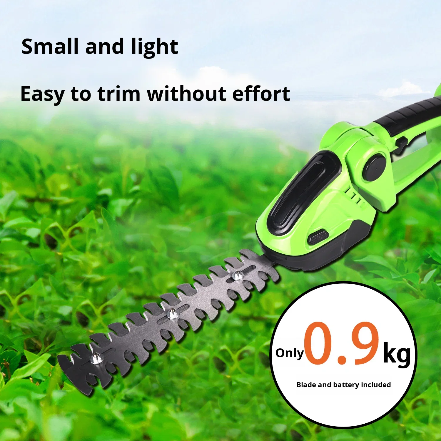 Custom China Electric Hedge Trimmer Rechargeable Grass Trimmer Cordless Handheld Mini Garden Tool Pruning Machine 22cm Blade