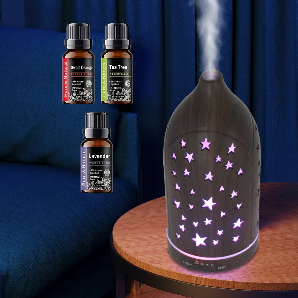 

Star Shape Aromatherapy Diffuser 7 LED Colors, Auto Shut Off, Ultra Quiet for Bedroom, Office, Yoga & Meditation