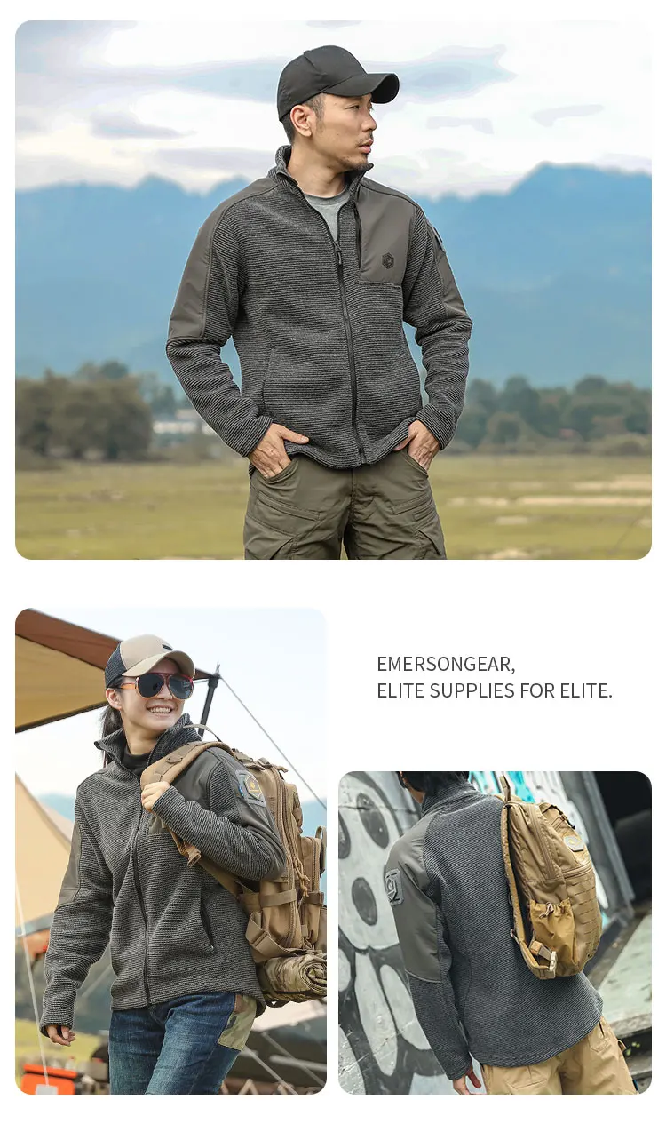 Emersongear Blue Label Wildleder-Fleecejacke Winddichte Atmungsaktive Jacke Warme Sport-Outdoor-Jagd-Wander-Alltagsmode – Detail 9