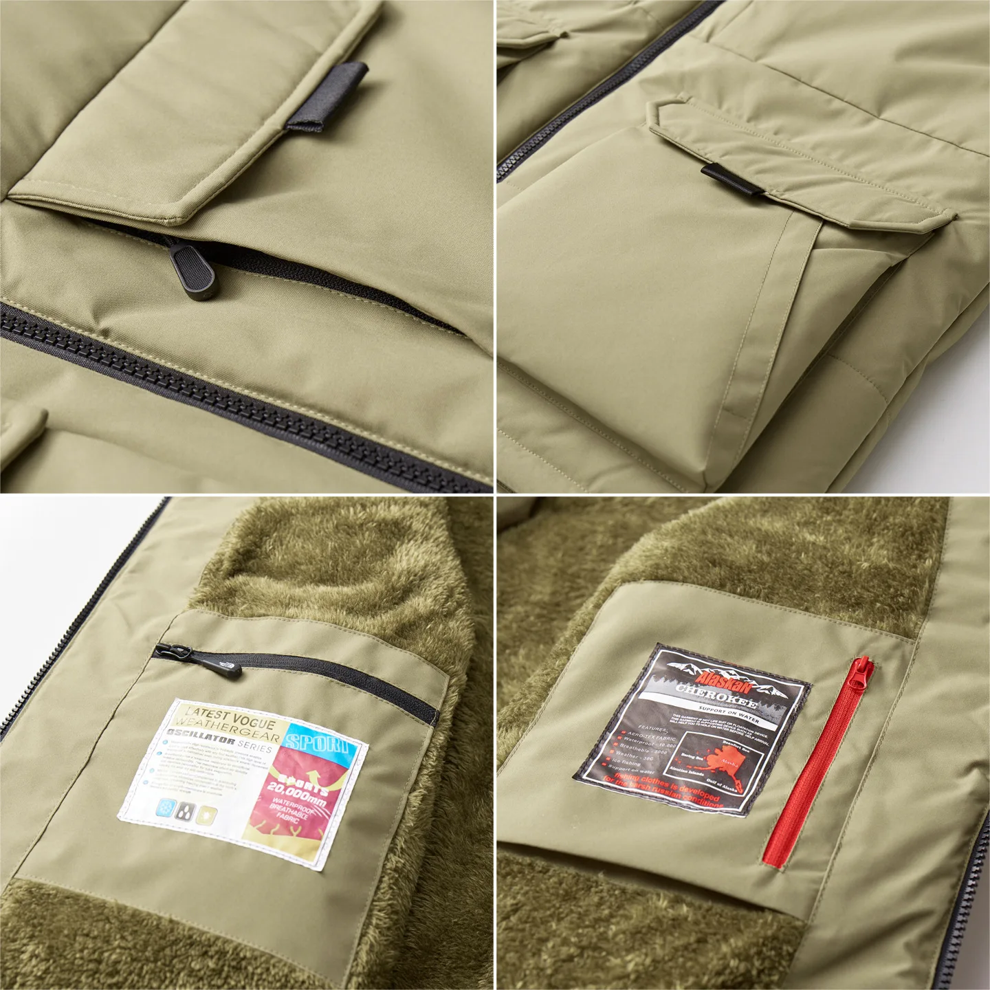 Autumn  Winter Fleece Lined Vest Womens Mens Outdoor Photography Fishing Volunteer Workwear Jacket with Multiple Pockets