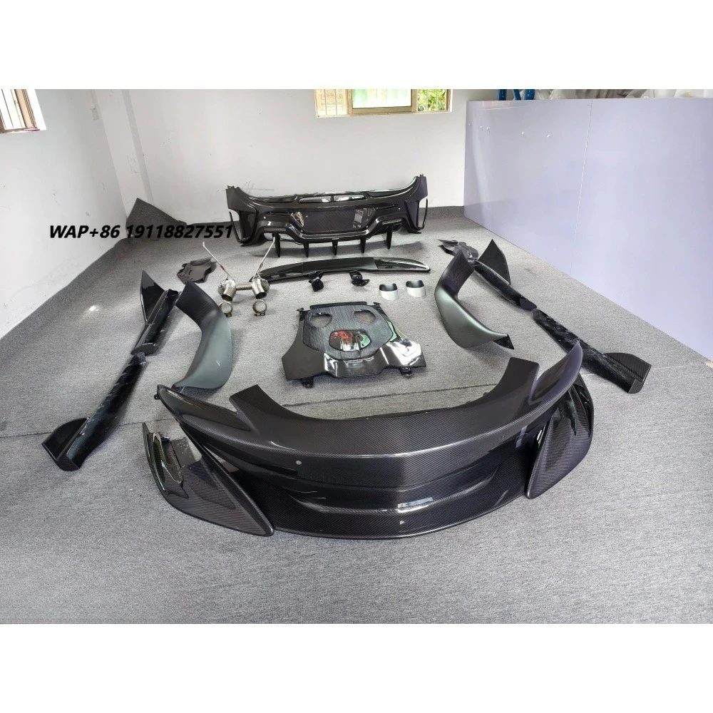 Body Kit Upgrade to 600LT Style, Dry Carbon Fiber Front and Rear Bumpers, Sills, and Spoiler for McLaren 540C 570S Convertible