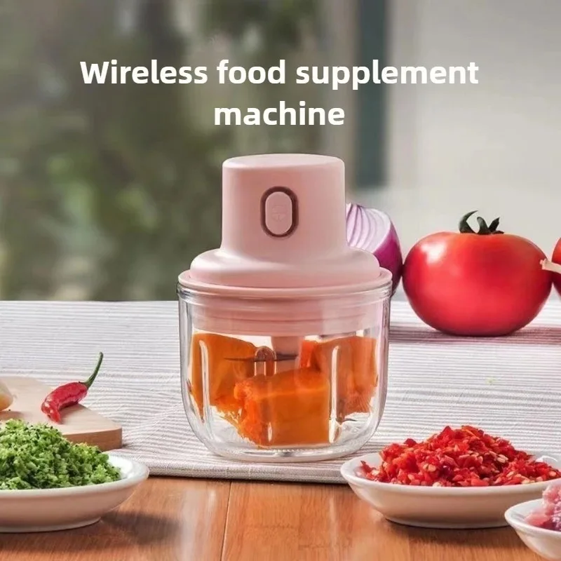 ミニ電気ガーリックチョッパー肉グラインダーガーリックマッシャーマシン頑丈な耐久性のある粉砕生姜野菜クラッシャーベビーフードメーカー