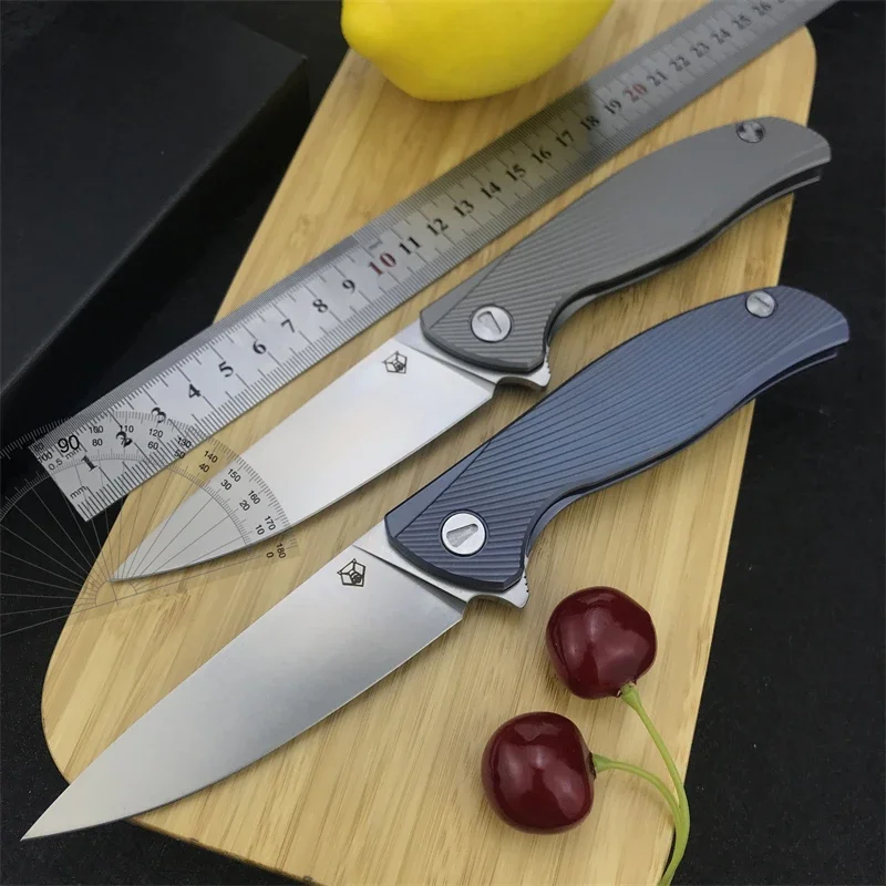 Hunting Tactics Ball Bearing TC4 Titanium Alloy Handle Rescue Tool Knife Convenient Survival Folding Knife