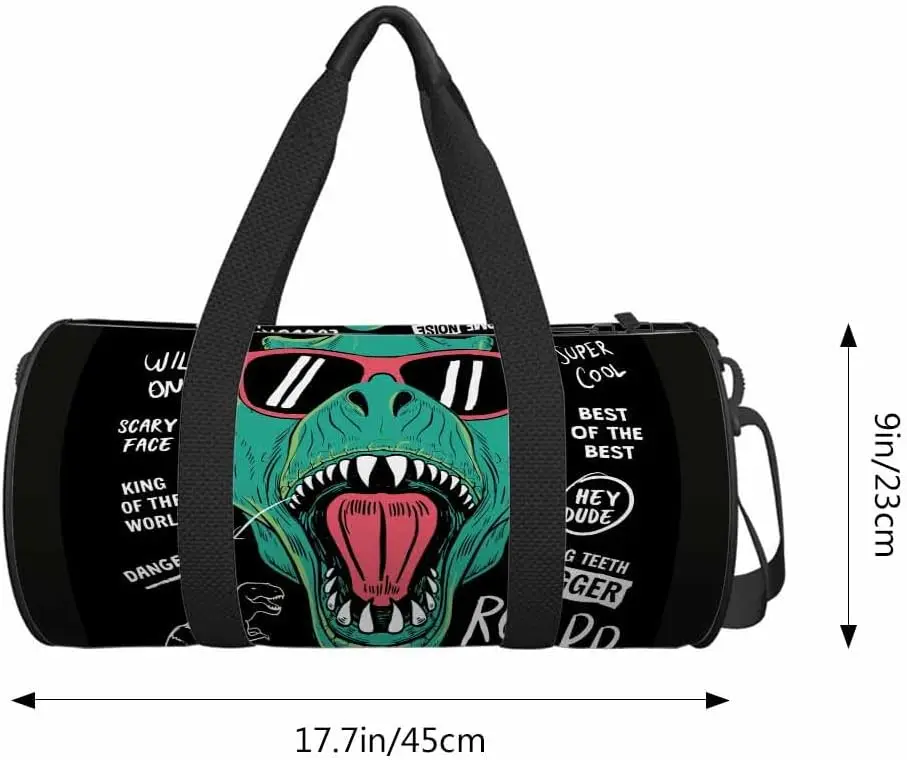 Dinosaur Travel Duffel Bag T-Rex Wearing Sunglasses Cool Slogans Lightweight Sports Tote Gym Bag Shoulder Weekender Bag