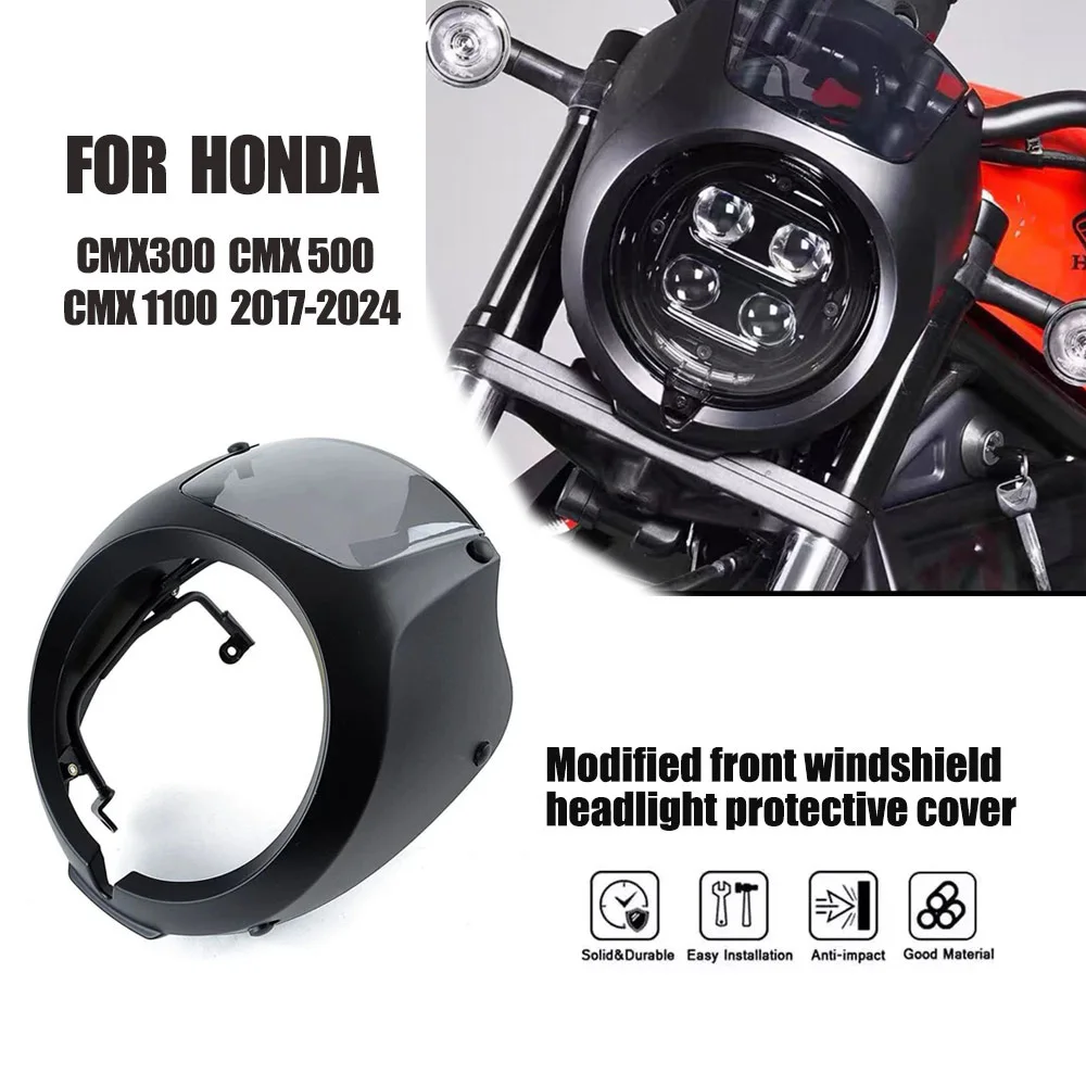

Front Headlight Cover Cafe Racer Retro Fairing WindScreen Motorcycle Rebel For Honda REBEL CM/CMX1100 CM/CMX500 CM/CMX300 2021