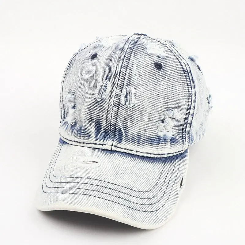 Summer Washed Denim Baseball Cap Women Shabby Retro Sports Leisure Fashion Trend Men Hat Sun Protection Wild Beach Gorra The New