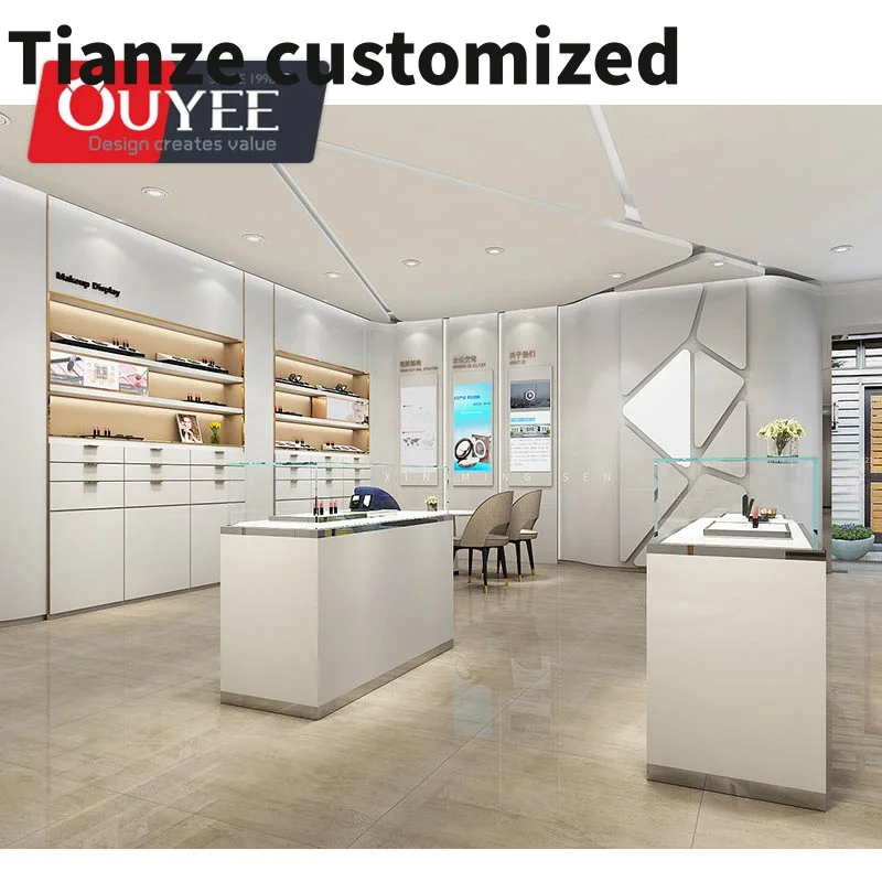 

Customized-Perfume Shop Modern Interior Designed Display Stand Cabinet With Customized Showcase Counters