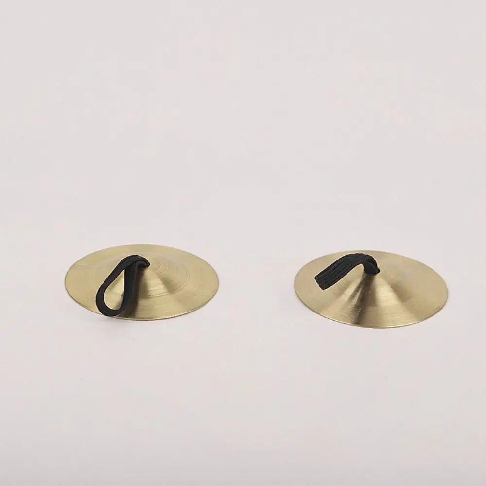 2Pcs Portable Finger Cymbal Mini Professional Percussion Instrument Golden/Silver Early Education Finger Dial Pads