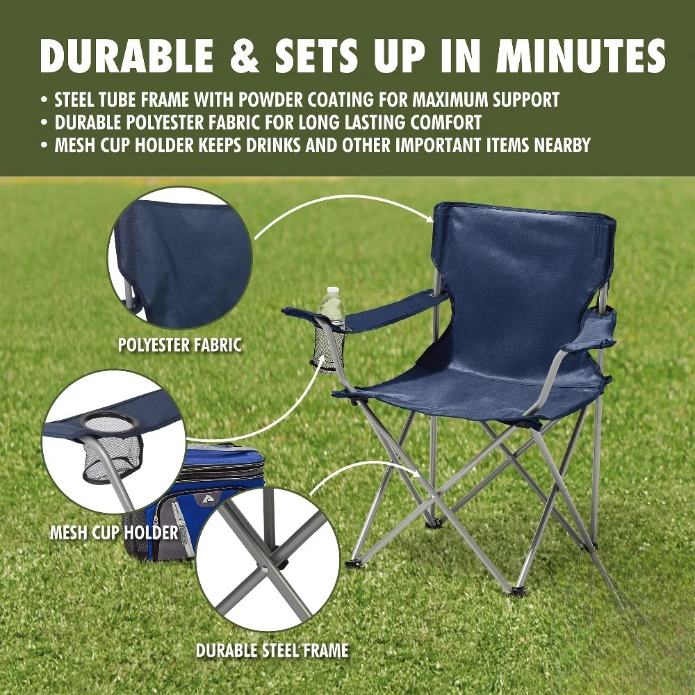 ポータブル折りたたみ四脚キャンプチェア カップホルダーとキャ - Camping Quad のレビューと価格