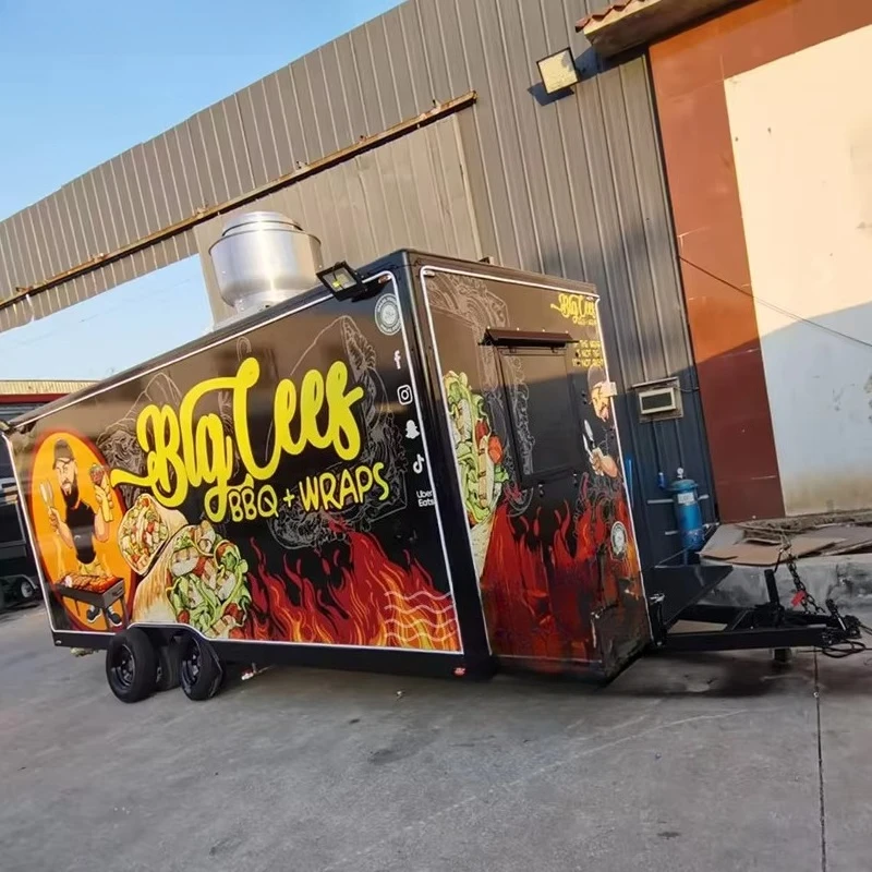 Customized Oriental Shimao Fully Equipped Enclosed Trailer Food Kiosk Crepe Food Truck Trailer Cart Catering Truck with Wheels