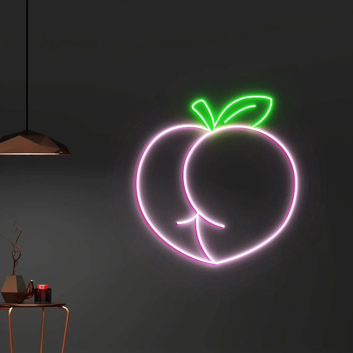 Peach Butt Neon Sign Bar Game Room Bedroom Night Lamp Teens Anime LED Lights Wall Art Decor Personalized Lights Living Game Room