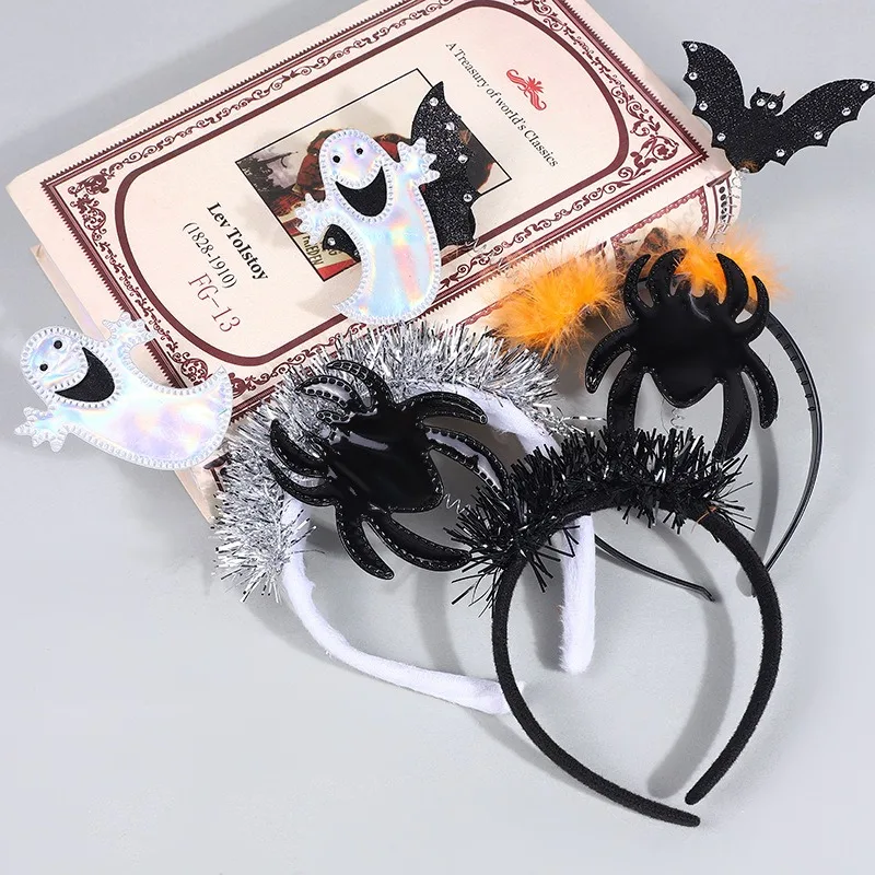 

Halloween Headband Ghost Bat Hair Accessories Spider Feather Head Band Ghost Festival Kids Costume Halloween Party Dress Up Prop