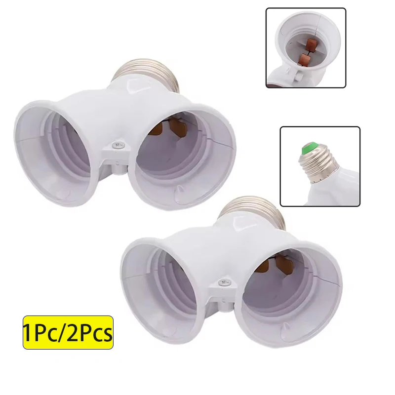 1 قطعة/2 قطعة E27 1/2 تحويل رئيس لمبة المقبس الإبداعية 2-e27 مصباح حامل موسع الموزع محول التوصيل #1