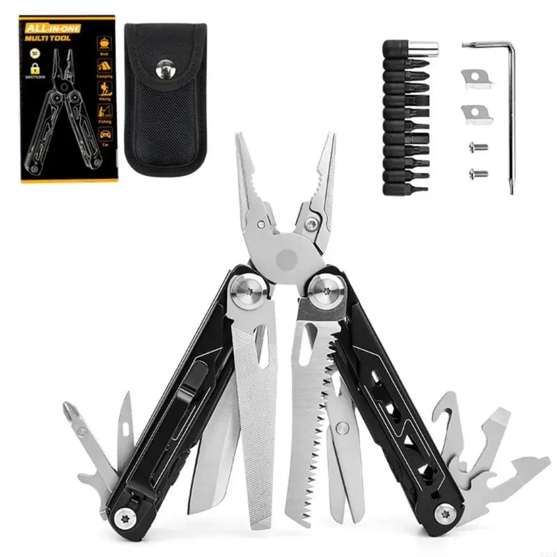 Portables Function Folded Tool Pliers Suit Stainless Steel Multitool Pliers for Outdoor and Everyday Repairs