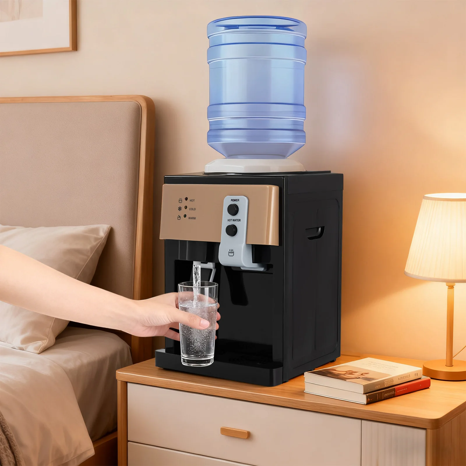 

Настольный диспенсер для воды 550 Вт, с верхней загрузкой, режимы горячей/холодной/теплой воды, для кухни, офиса, 110 В