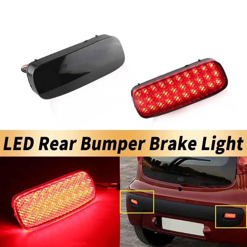 2PCS LED Rear Bumper Reflector Warning Light For Peugeot 107 206 607 Expert For Citroen C1 C5 For Fiat Scudo Braking Brake Light