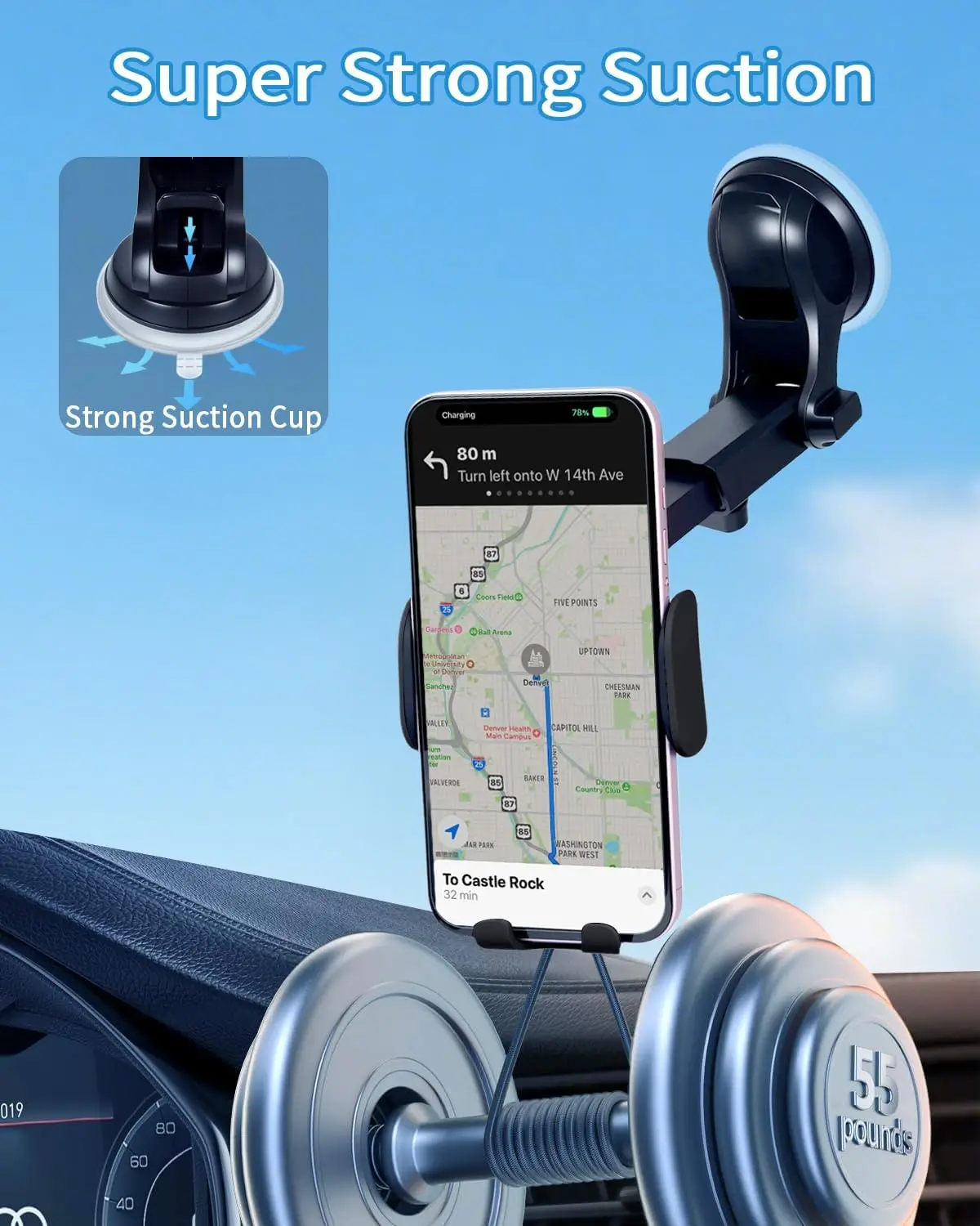 Wireless Car Charger Stand Fast Charging with Infrared Auto Clamp  for iPhone 17 Samsung Phone Mount (Vent/Dashboard/Windshield) view 5