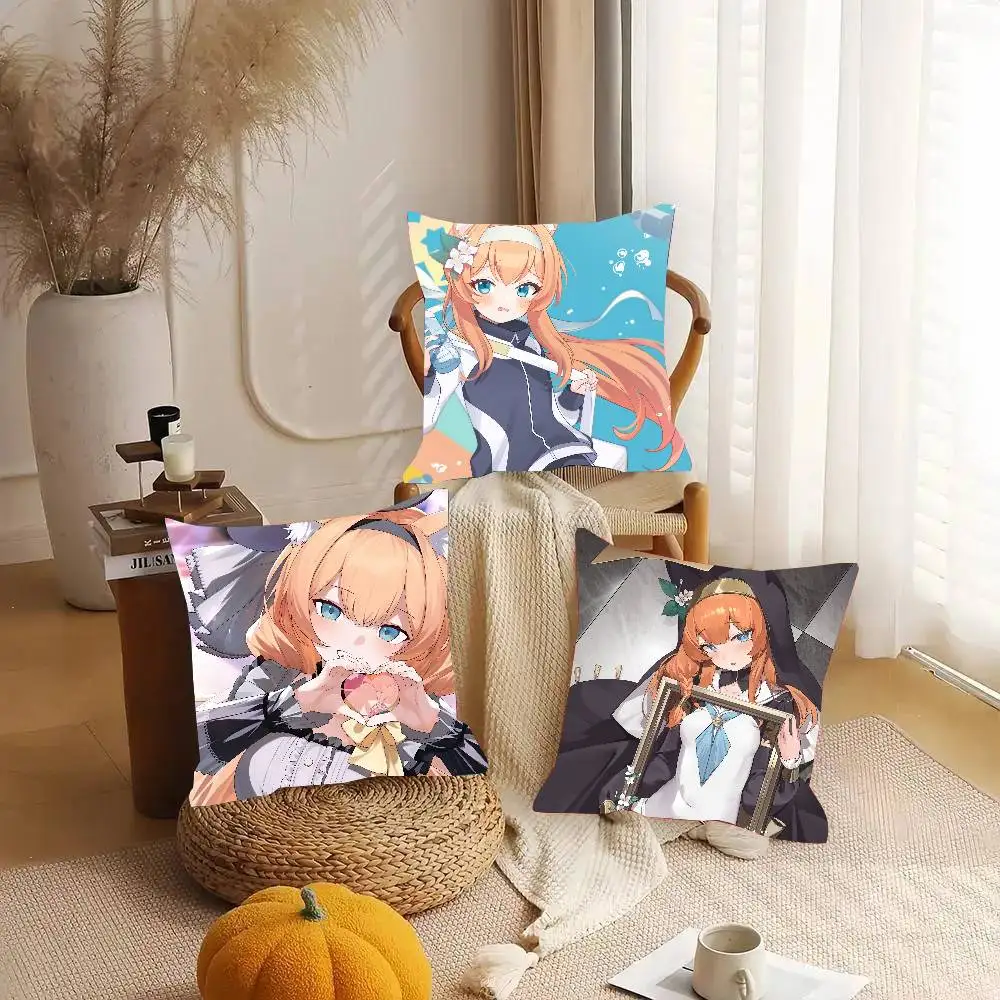 Iochi Mari Anime B-blue Archive Pillow Case Fashion Square Pillowcase Bedroom Sofa Room Ins Decoration Leisure