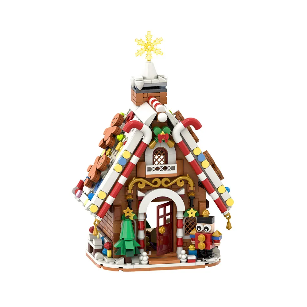 Gingerbread House Building Blocks Kit Winter Christmas House Nutcracker For Family DIY Holiday Gift & Tabletop Display Brick Toy