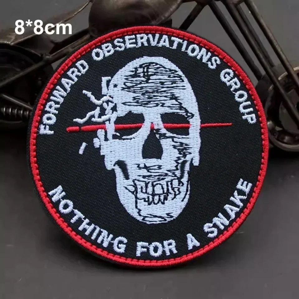 FOG NOTHING Team Tactical Patches Fun Skull Embroidered Hook&Loop Armband FOR ASNAKE Morale Badge DIY Tactical Bag Patch