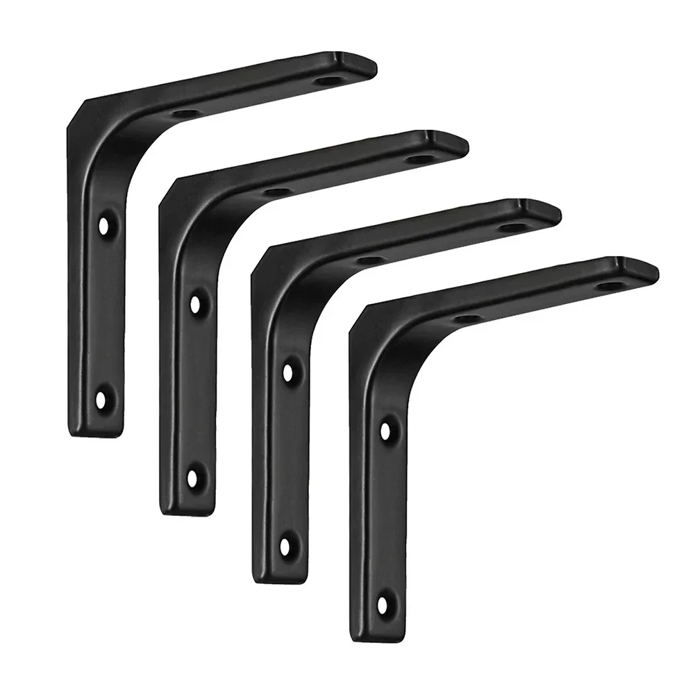 4PCS Shelf Bracket Triangular Support Shelf Support Furniture Wall Mount Bracket L Shaped Stainless Steel  Fixed Connector