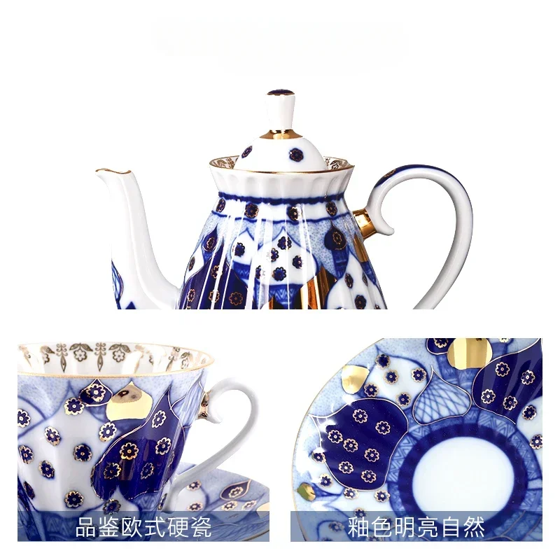 Russian Royal Porcelain Roof Garden Radiant Coffee Cup and Saucer Sucrier Pot and Saucer Set Coffee Cup and Tea Cup Tea Set