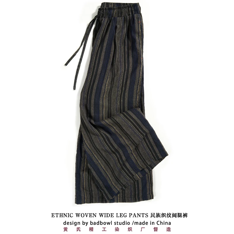 سراويل جديدة كبيرة الحجم بأرجل مستقيمة واسعة الساق لعام 2025 ، سراويل تقليدية فضفاضة وأنيقة ، سراويل يوجا للرجال والنساء على الطراز العرقي #4