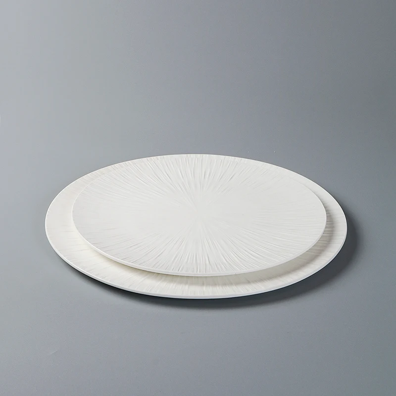 

Creative Ceramic Western Food Flat Plate European White Restaurant Cold Dish Vegetarian Round Plate Hotel Steak Tableware