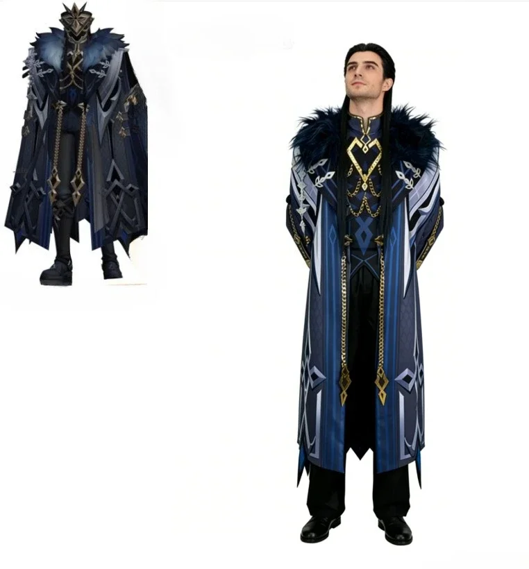 

Fatui The Captain Cosplay Costume Il Capitano Wig Outfit Genshin Impact Halloween Latest Capitano Suit Role Play Costume and Wig