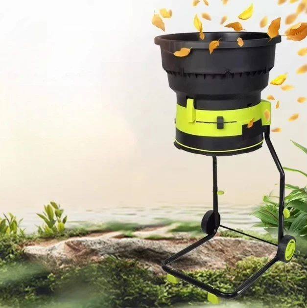 High-Power Electric Leaf Shredder, Heavy Duty Garden Mulcher for Fast Composting & Yard Cleanup, Low Noise Desig