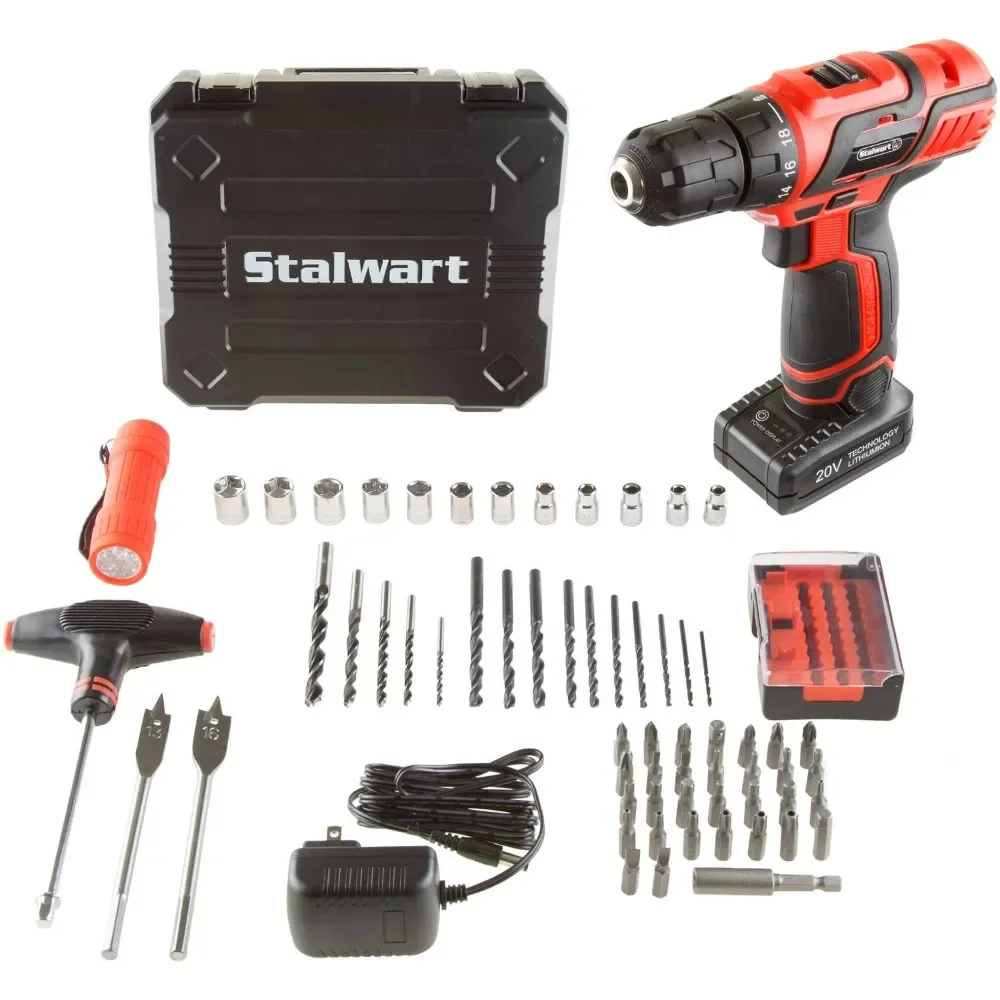 

Stalwart 65-Pc Cordless Drill Set with Lithium-Ion Battery and Carry Case