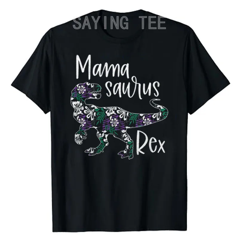 

Women's Fashion Mama Saurus Rex T-Shirt Cute Mom Gift Funny Mommy Family Lovely Mothers Day Graphic Tee Dinosaur Lover Clothes