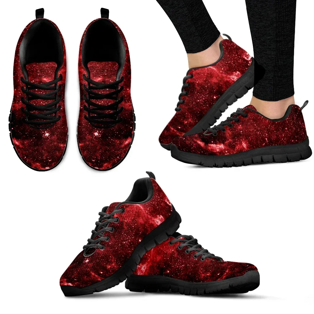 

Красные женские туфли без каблука Red Galaxy Universe, летние дышащие удобные кроссовки, студенческая обувь с мультяшным рисунком, Zapator De Mujer