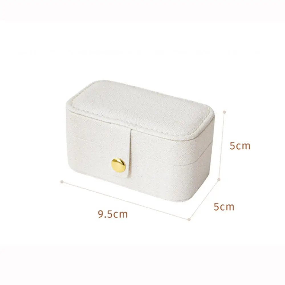 Mini Jewelry Storage Case Women Girls PU Leather Flip Cover Box Portable Travel Jewelry Organizer for Brooch Necklace Earrings