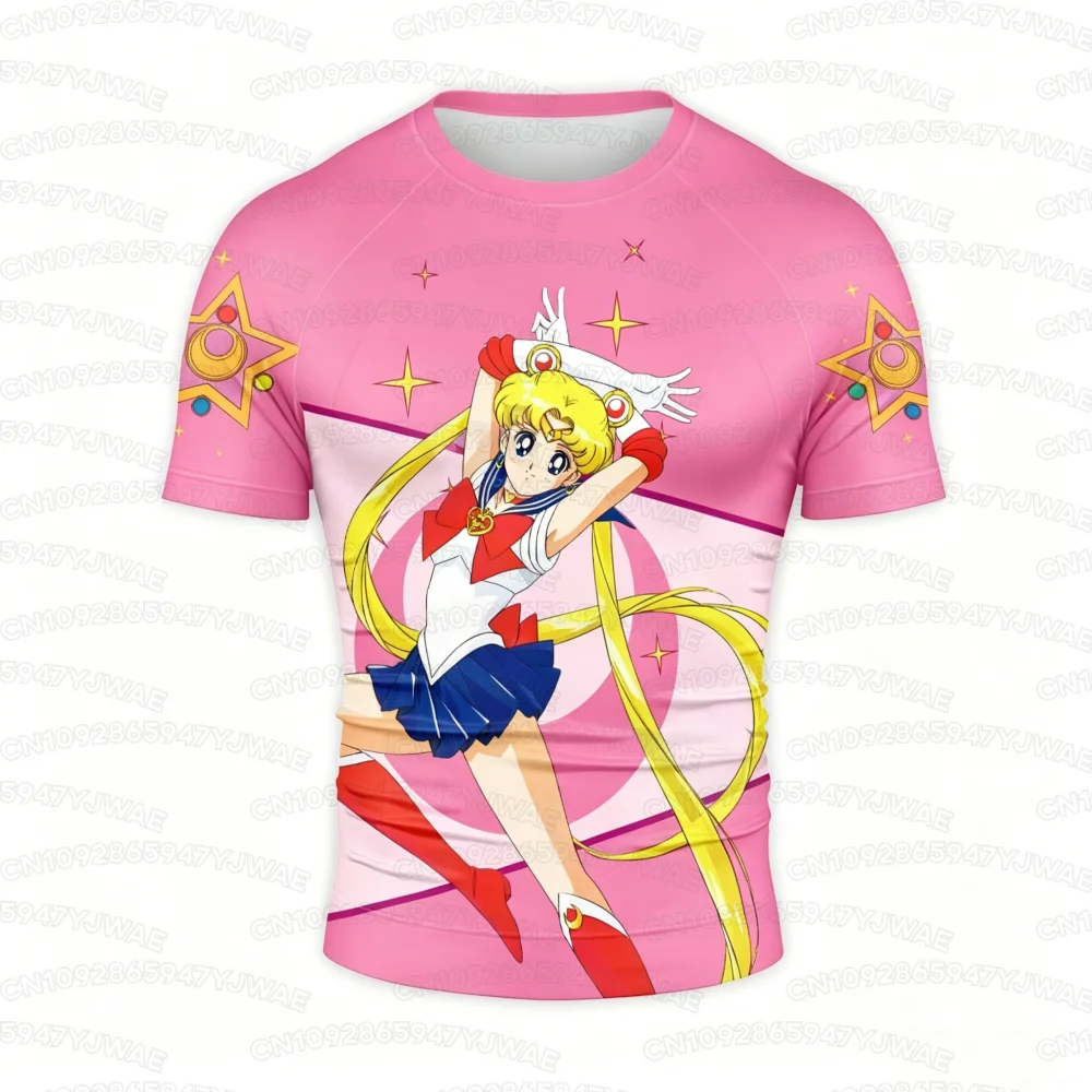 Men'S Fashion Pink Shirt - Summer Men's Women's Sailor Moon Pink