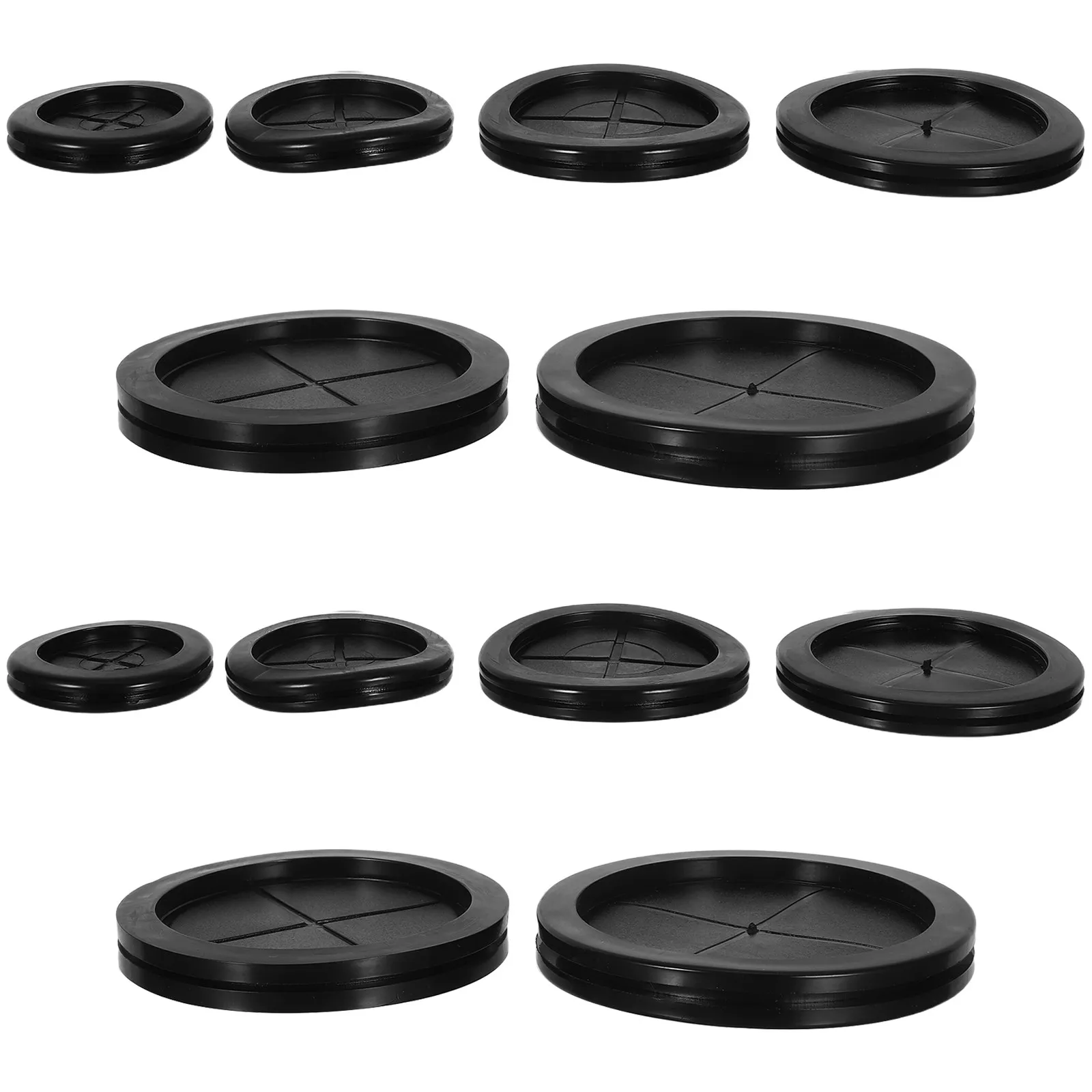 12Pcs Double Sided Rubber Cable Grommets Flexible Round Wire Protector Desk Hole Cover Furniture Cable Cord Grommet Electrical