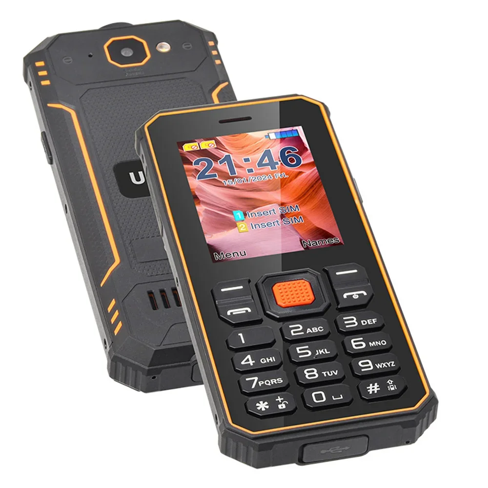 Imagem -03 - Uniwa S2-rugged Button Feature Phone para Old Homem 2g Mobile Phone 2.4 in 1325 Box Speaker 2500mah Bateria Suporte tf Card Ip68