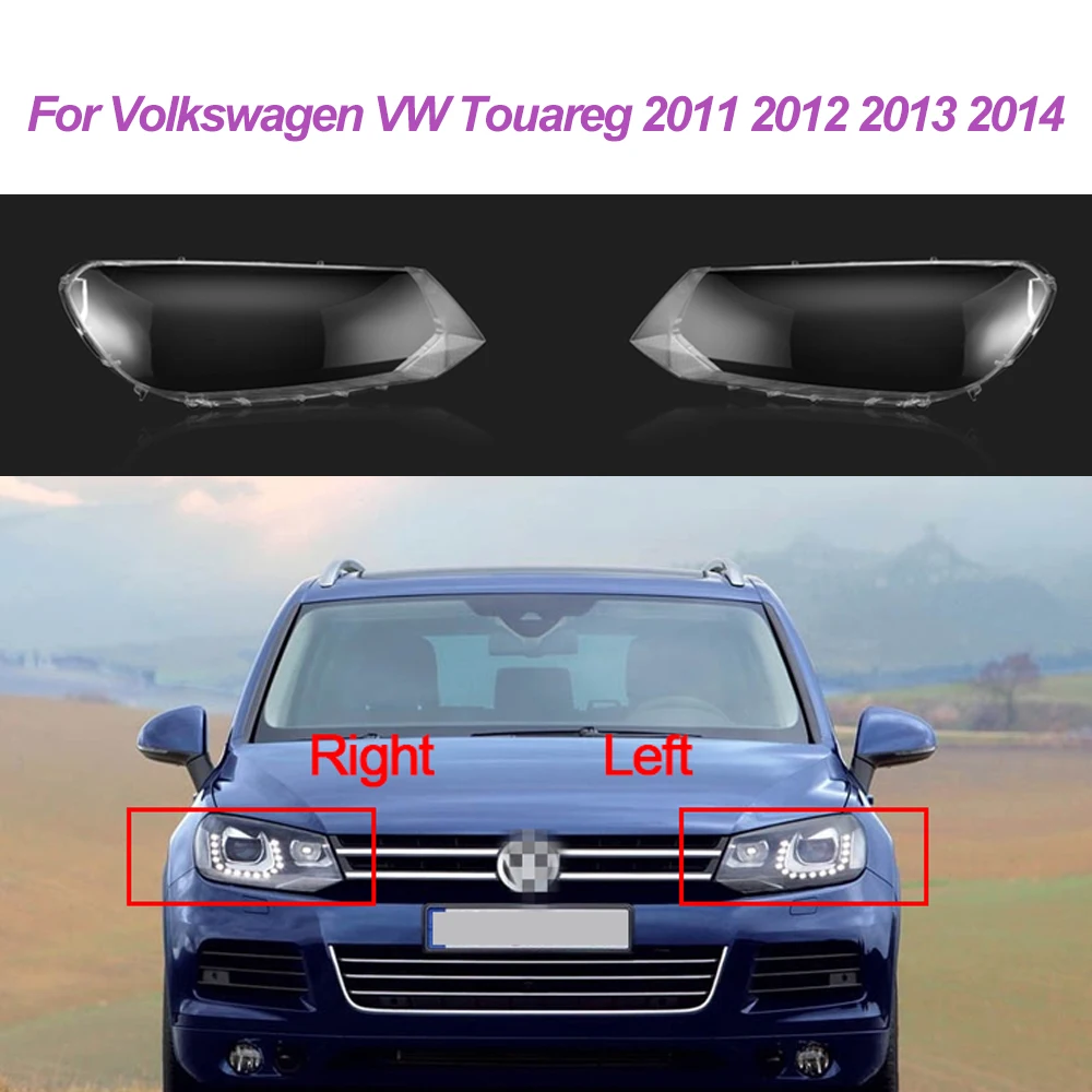 

1/2pcs Car Headlight Lampshade For Volkswagen VW Touareg 2011 2012 2013 2014 Plexiglass Headlamp Shell Lens Replace Cover