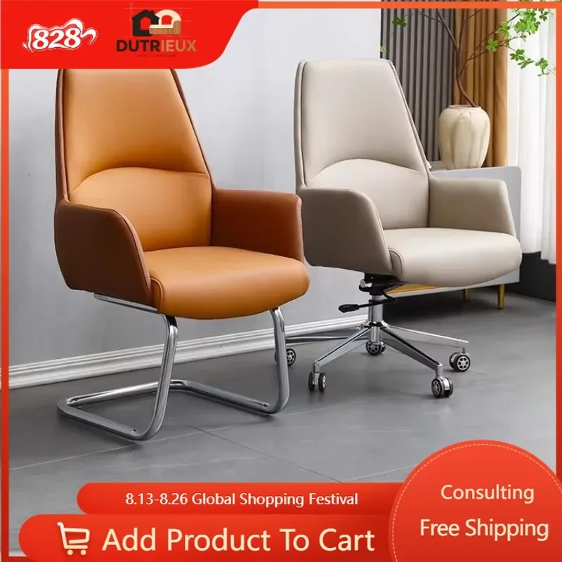 Pillow Armrest Office Chair Soft Leather Gaming Leather Office Chair Cheap Designer Soft Silla De Oficina Home Furniture