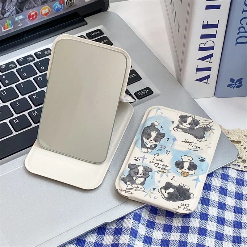 Mini specchio per il trucco pieghevole da donna Strumenti cosmetici pieghevoli portatili ad alta definizione su un solo lato